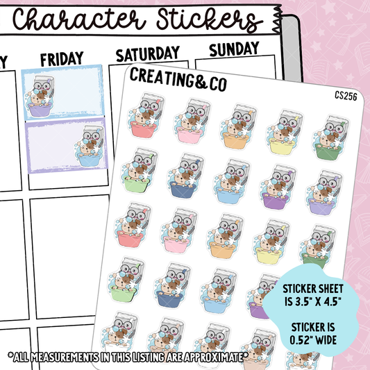 Dog Washing Booksy Character Functional Planner Stickers - CS256