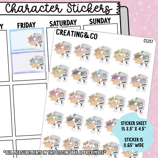 Packing, Destashing Booksy Character Functional Planner Stickers - CS257