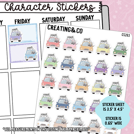 Road Trip Booksy Character Functional Planner Stickers - CS263