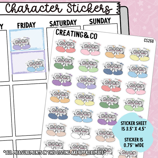 Gossip, Chatting Booksy Character Functional Planner Stickers - CS268