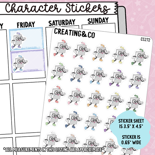 Running, Exercise Booksy Character Functional Planner Stickers - CS272