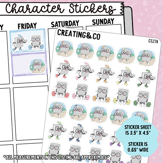 Exercise Booksy Sampler Character Functional Planner Stickers - CS274