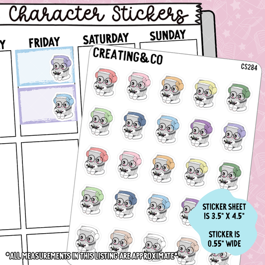 Video Game Booksy Character Functional Planner Stickers - CS284