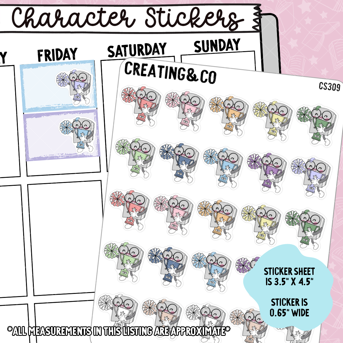 Winner Booksy Character Functional Planner Stickers - CS309