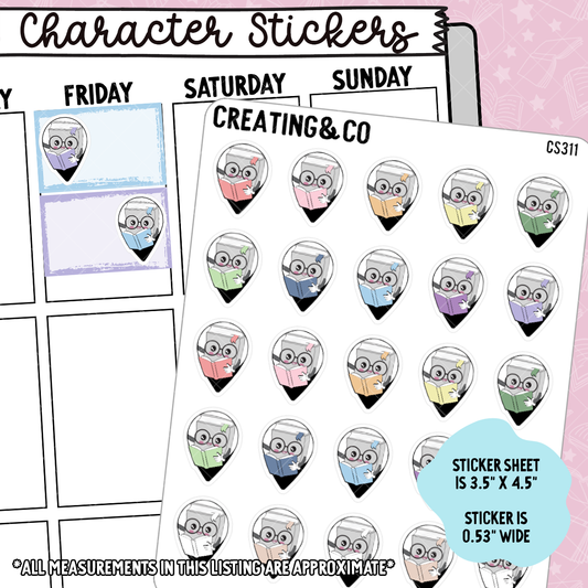 Map Pin, Errands Booksy Character Functional Planner Stickers - CS311