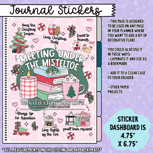 Meeting Under the Mistletoe Bookish Decorative Dashboard - DD015