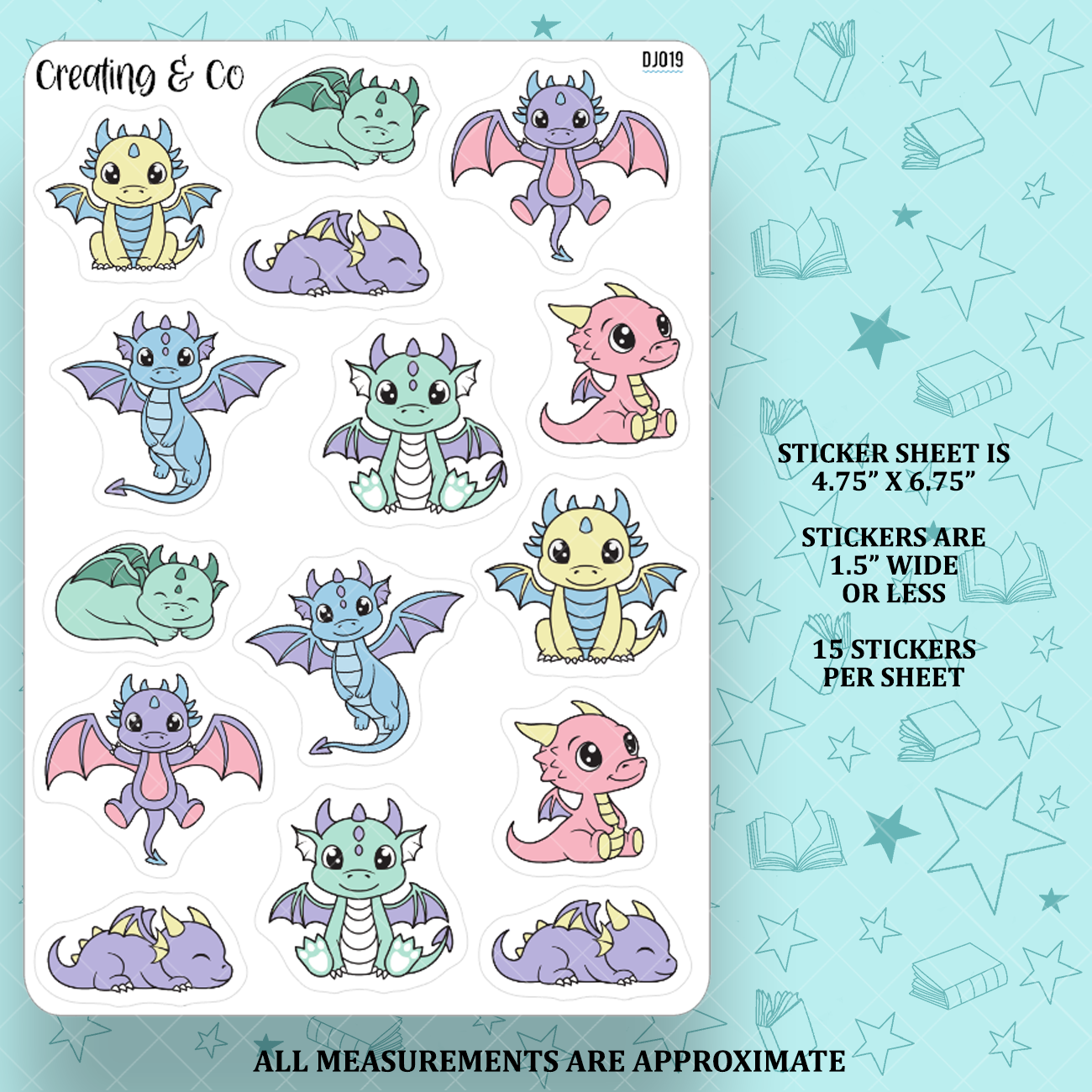 Cute Baby Dragons Deco Sheet - Journal Stickers - DJ019