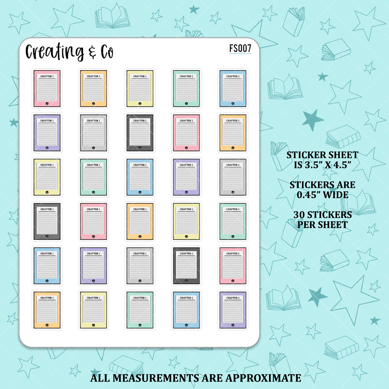 E-Reader Icon Functional Stickers  - FS007