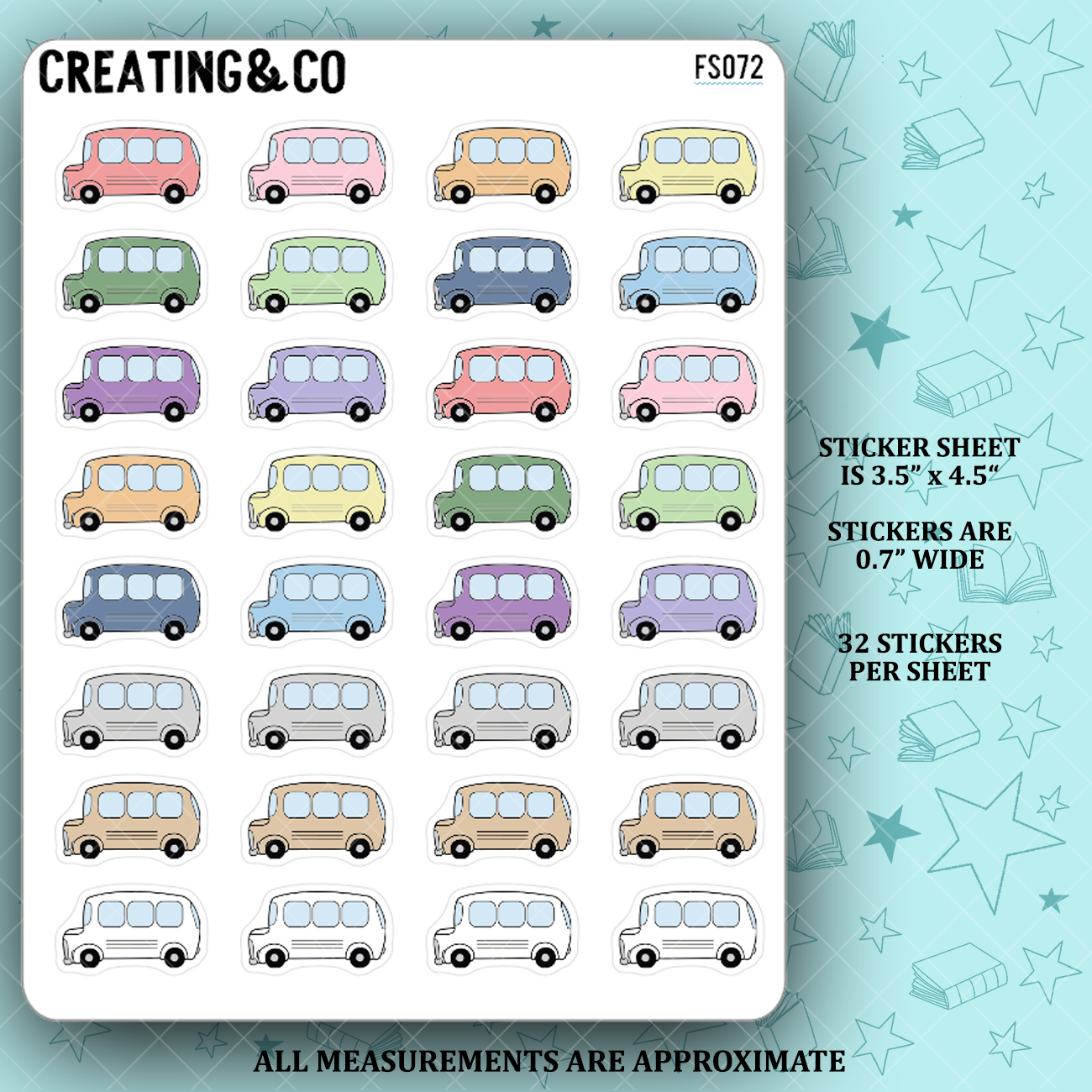 Bus Icon Functional Stickers  - FS072