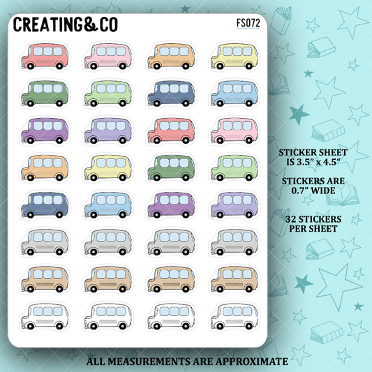 Bus Icon Functional Stickers  - FS072