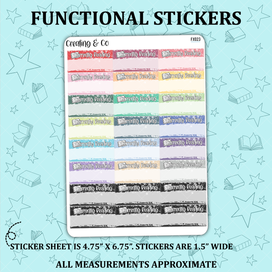 Currently Reading Functional Sticker Sheet - FX023