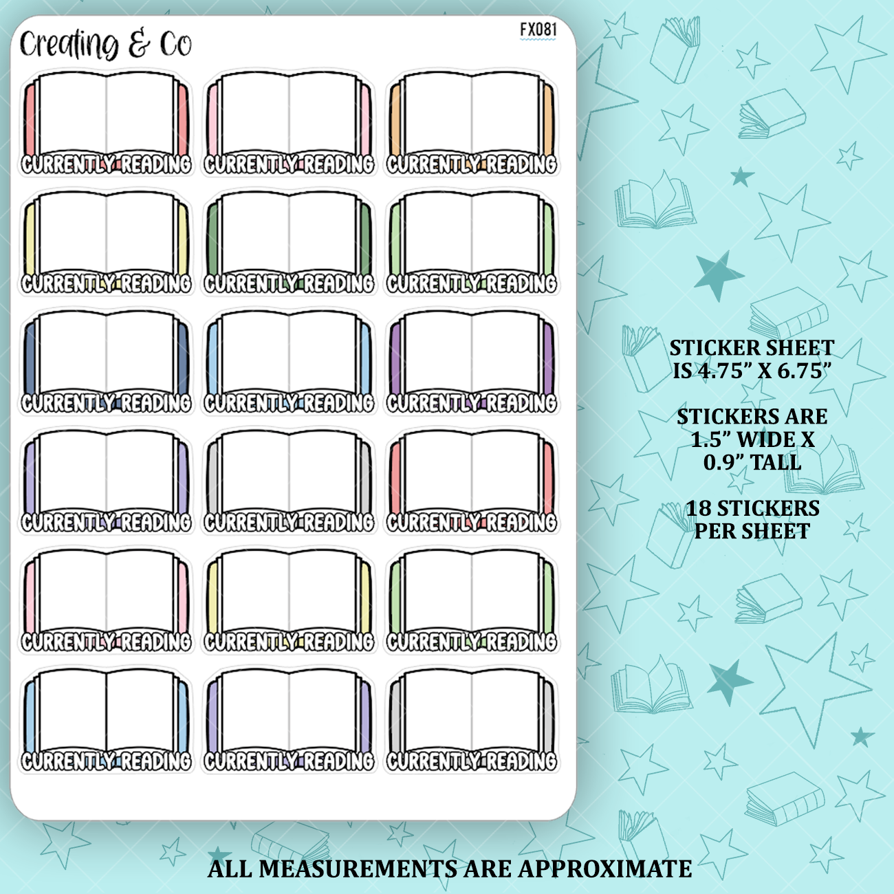 Currently Reading Book Labels Functional Sheet - FX081