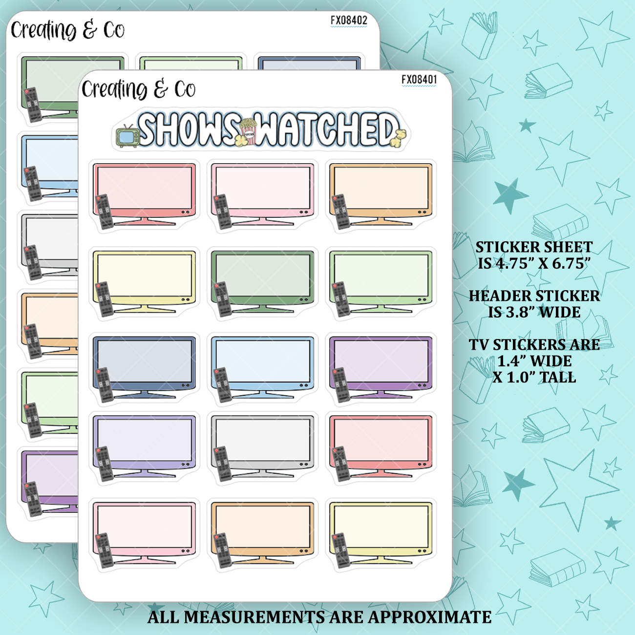 TV Show Tracker Build Your Own Notes Page Functional Sheet - FX084