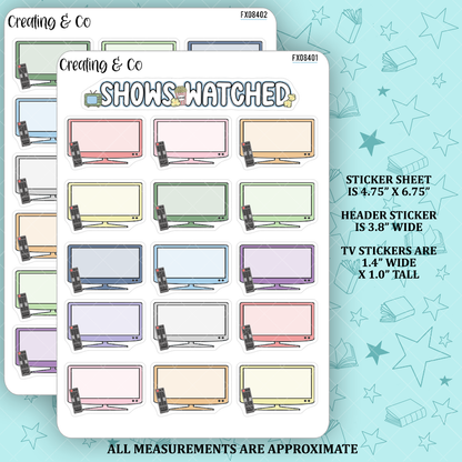 TV Show Tracker Build Your Own Notes Page Functional Sheet - FX084