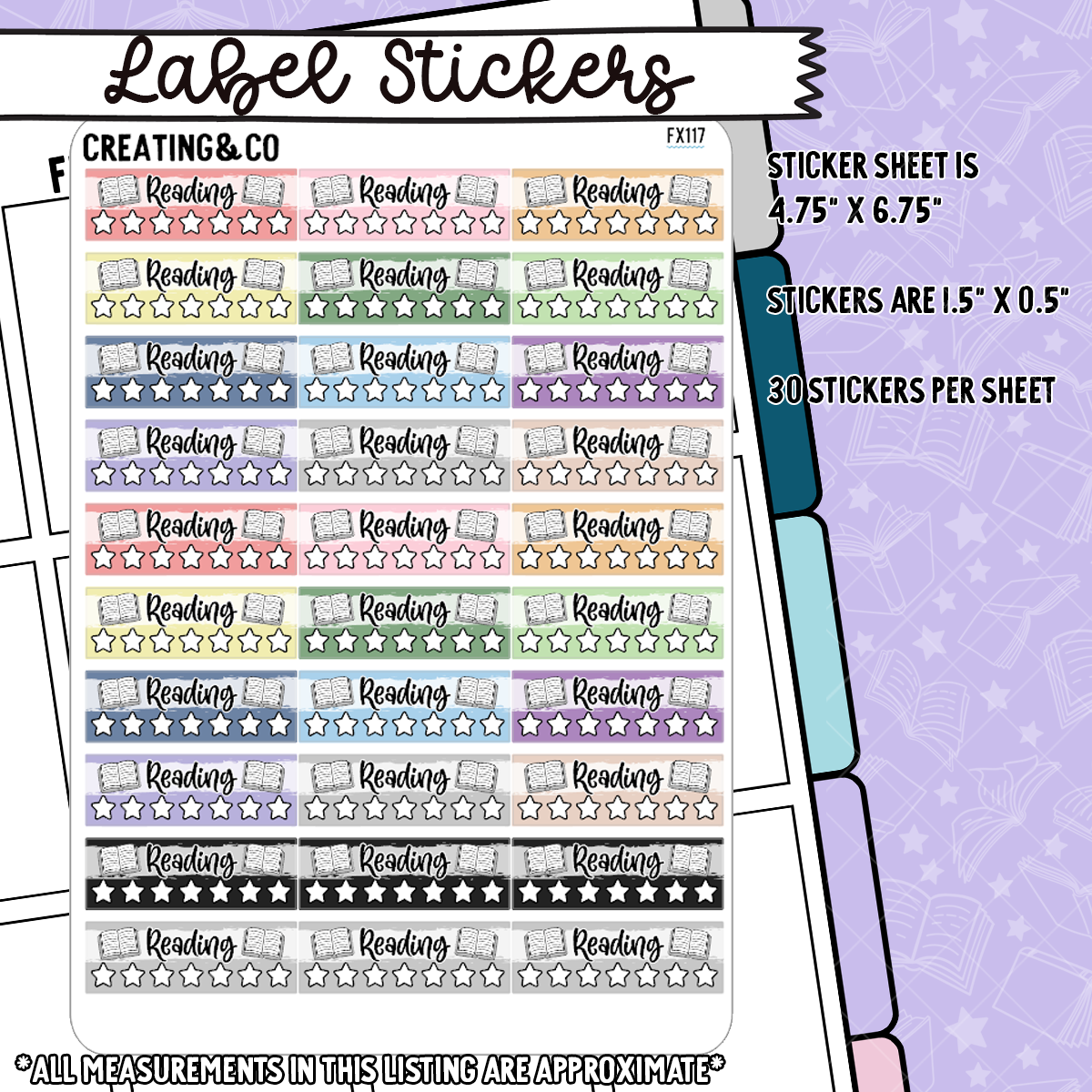 Reading Habit Tracker Functional Sticker Sheet - FX117