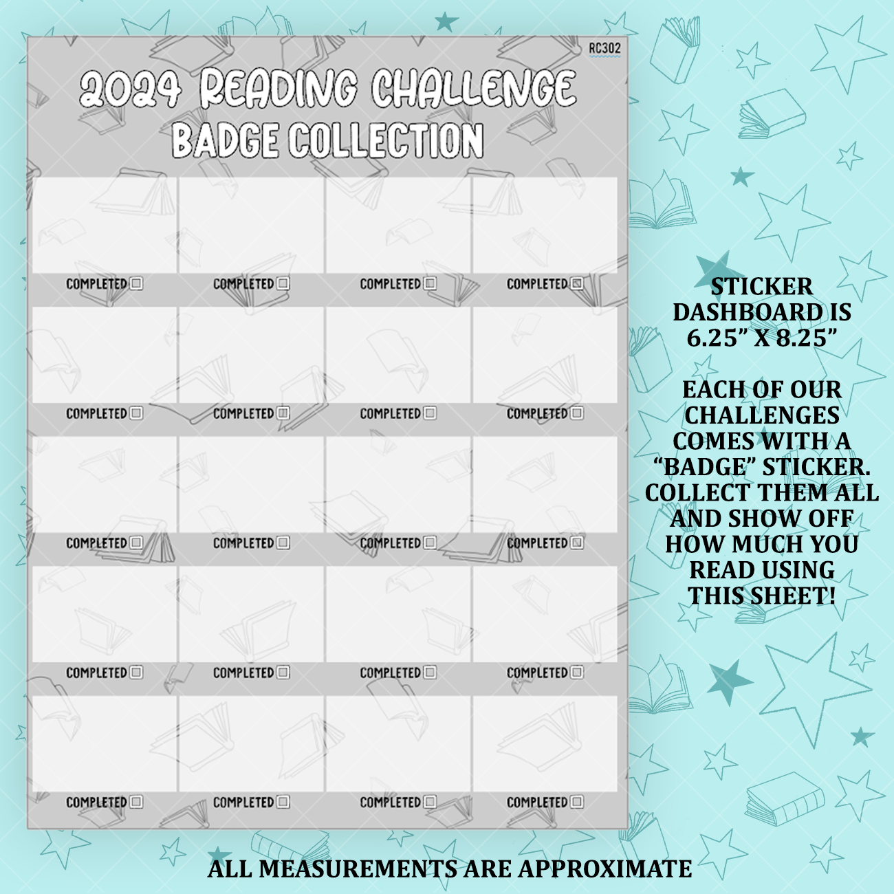 2024 Badge Collection and Reading Challenge Tracker for 7x9 Planners - RC302