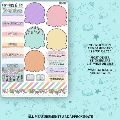 Scoops of Books 5x7 Readathon Dashboard and Sticker Trackers - RC349