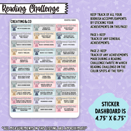 2025 Book Achievement Sticker Dashboards & Stickers - RC407/408