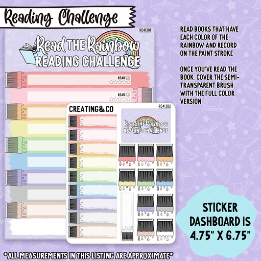 Read the Rainbow Book Cover Reading Challenge Label Sticker Set - RC413