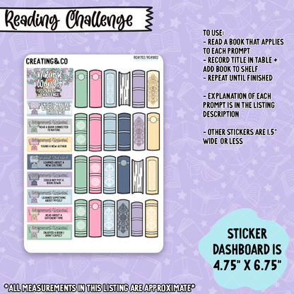 Natural Wonder 2025 Annual Reading Challenge 5x7 Dashboard and Sticker Trackers - RC417