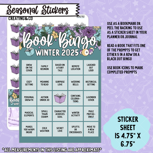 Stars Align 2025 Winter Book Bingo Reading Challenge Dashboard and Sticker Trackers - RC427