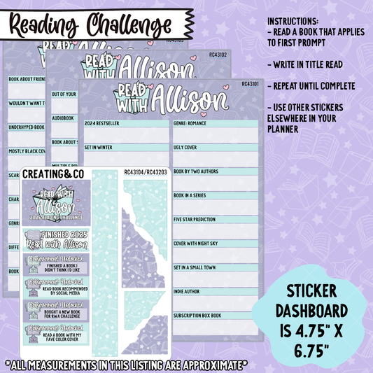 2025 Read With Allison Reading Challenge Dashboard Set - RC431/RC432