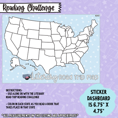 Literary Road Trip Reading Challenge + Map