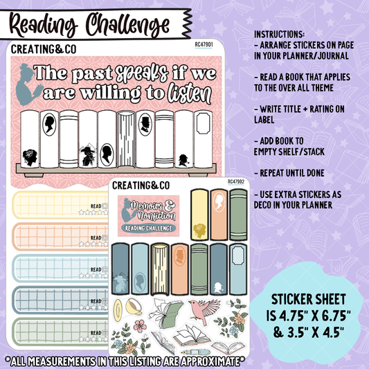 Memoir/Biography Mood Reader Bookshelf Decorative Reading Challenge - RC479