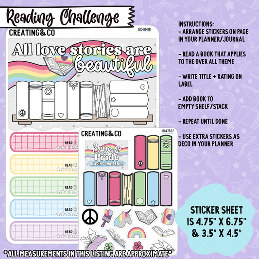 Pride LGBT+ Mood Reader Bookshelf Decorative Reading Challenge - RC484