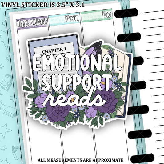 Emotional Support Reads Fairy Forest Vinyl Die Cut Sticker - ESRVS