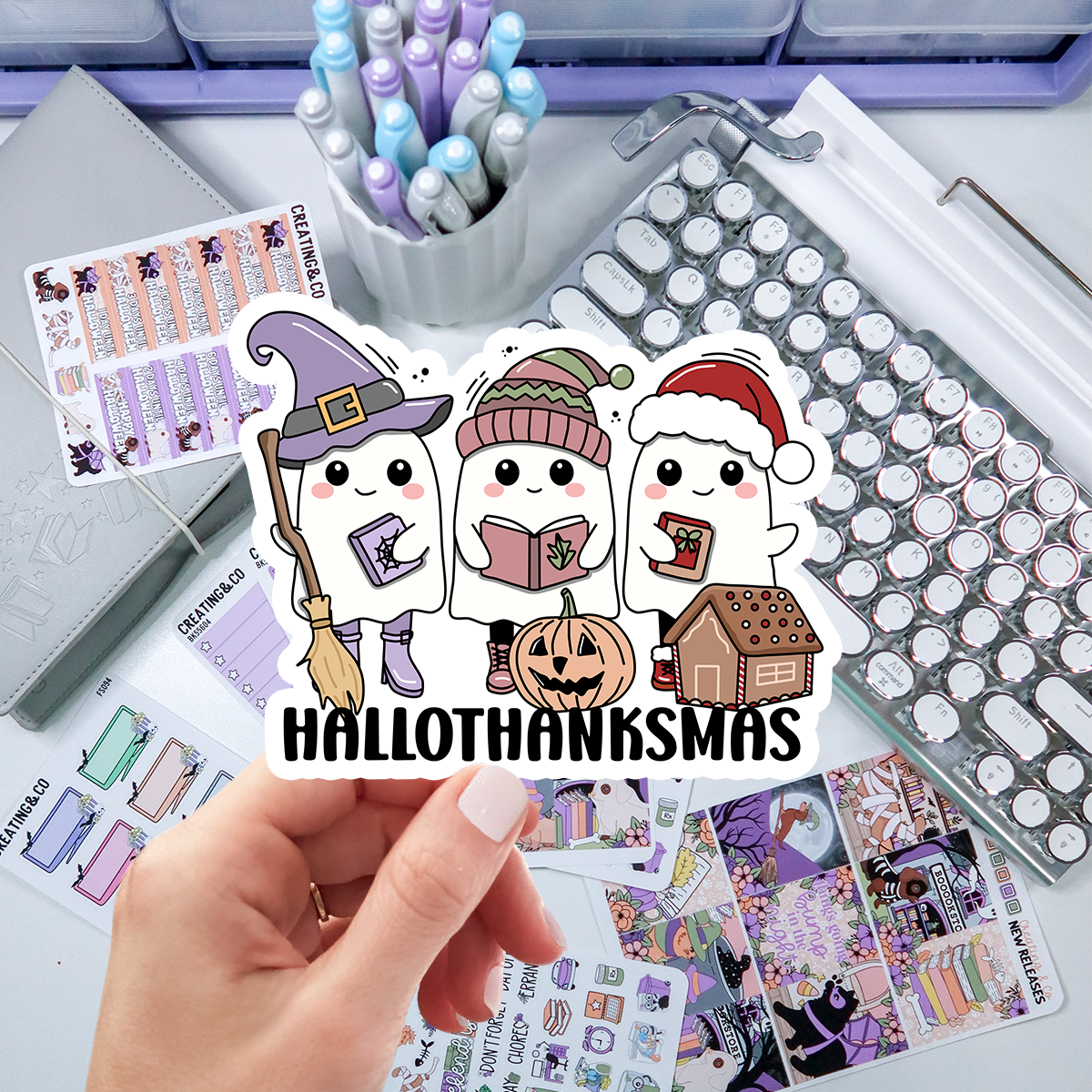 HalloThankMas Vinyl Die Cut Sticker - HTMVS