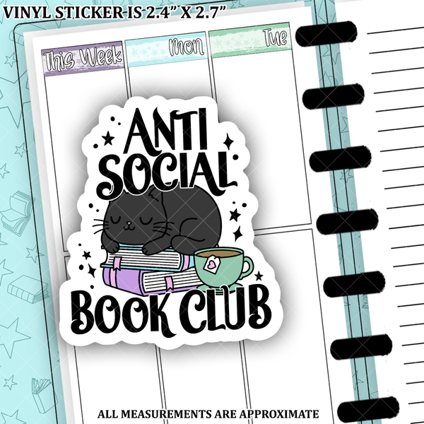 Anti-Social Book Club Spooky Library Vinyl Die Cut Sticker - ASBCVS