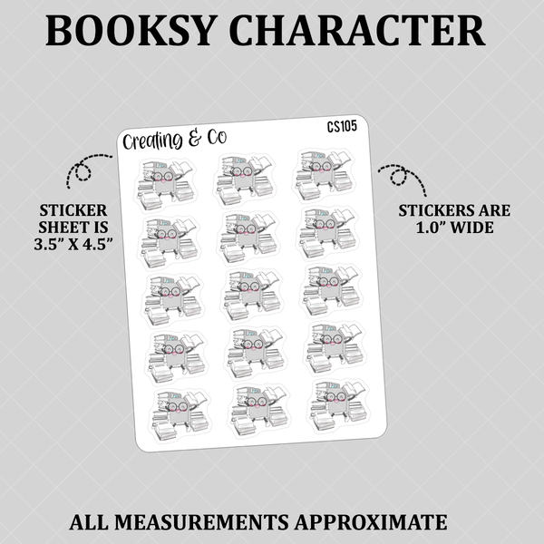 Surrounded by Books Booksy Character Functional Stickers - CS105