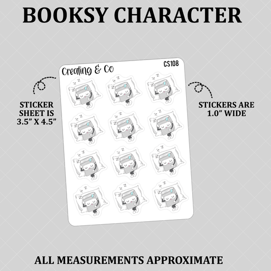 Napping Booksy Character Functional Stickers - CS108