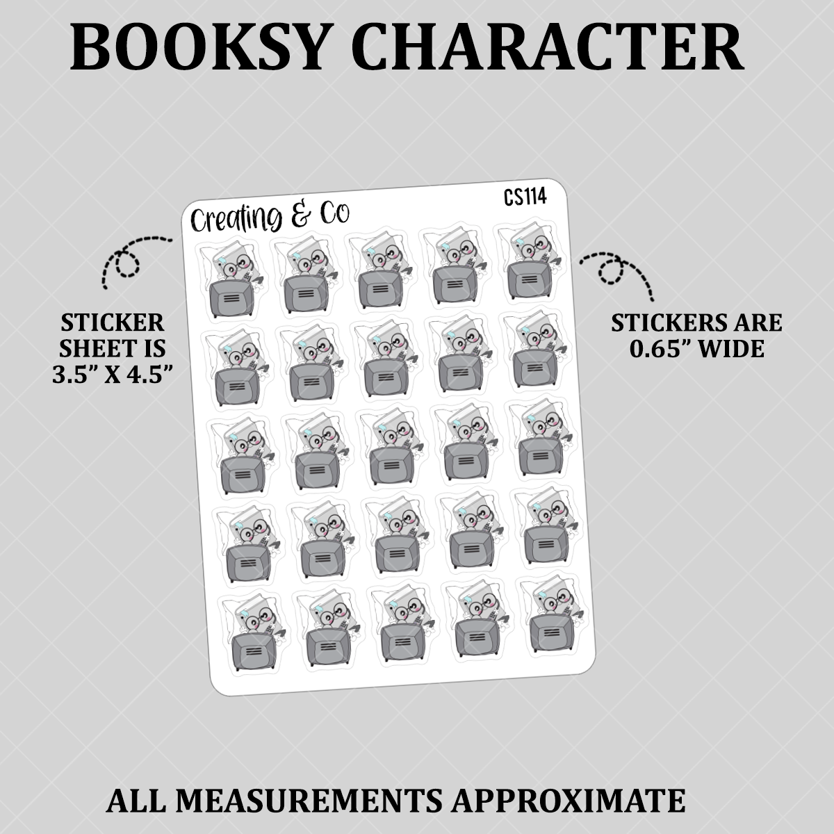 Watching TV Booksy Character Functional Stickers - CS114