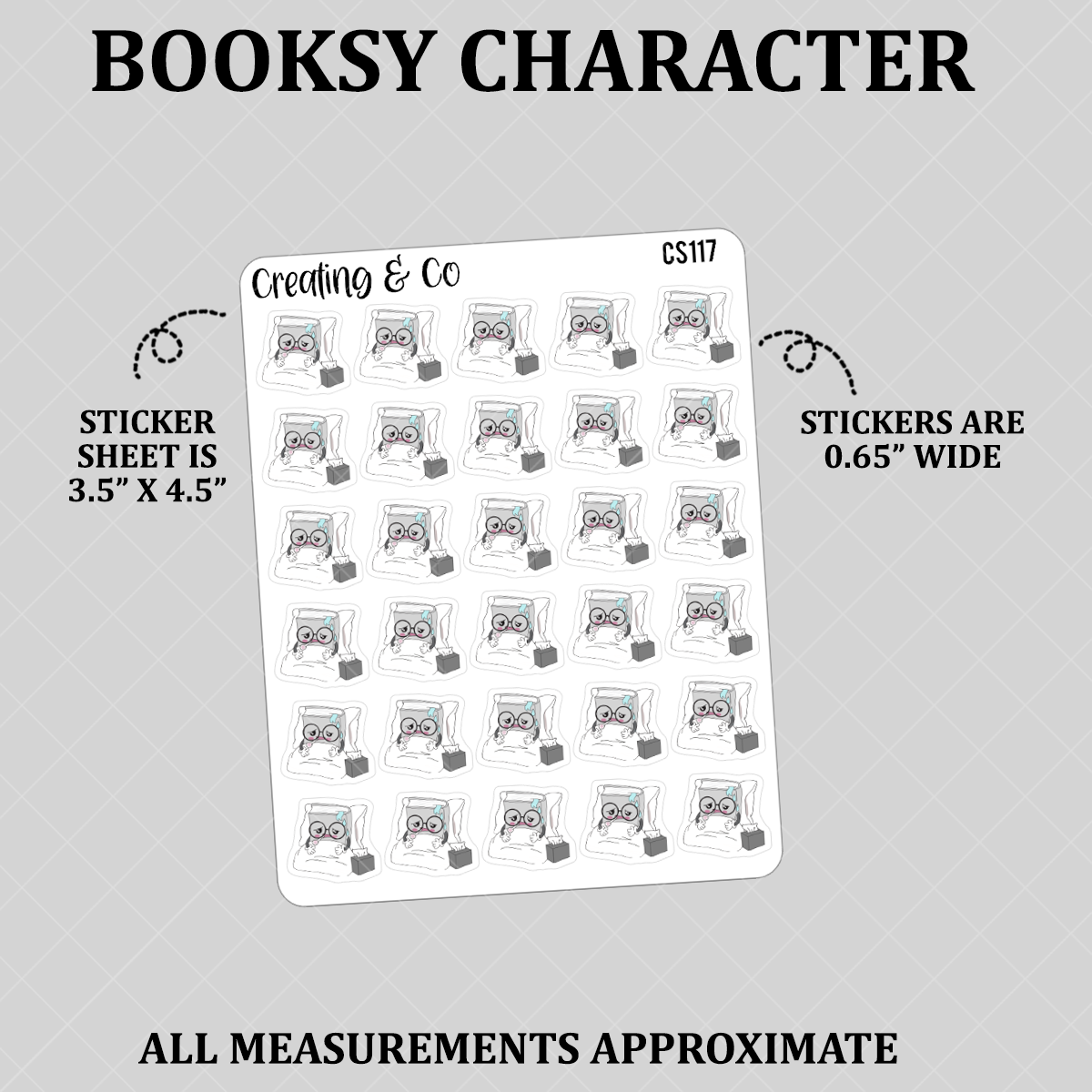 Sick Booksy Character Functional Stickers - CS117