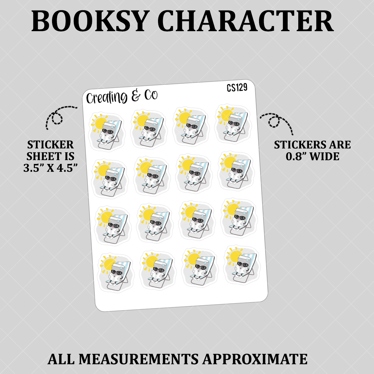 Sunny Day Booksy Character Functional Stickers - CS129