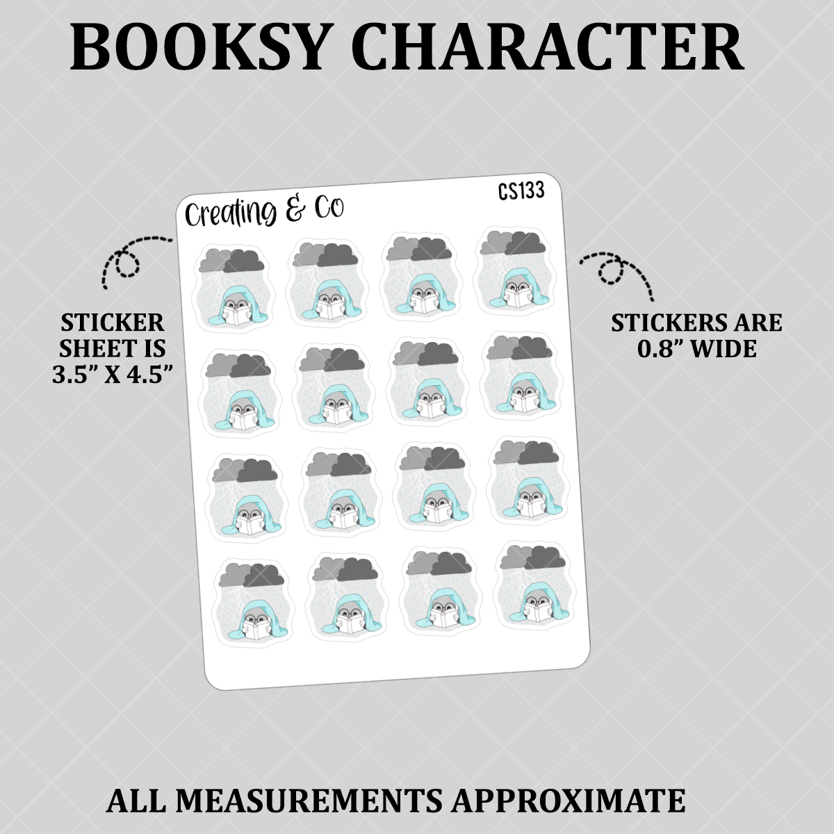 Thunderstorm Booksy Character Functional Stickers - CS133