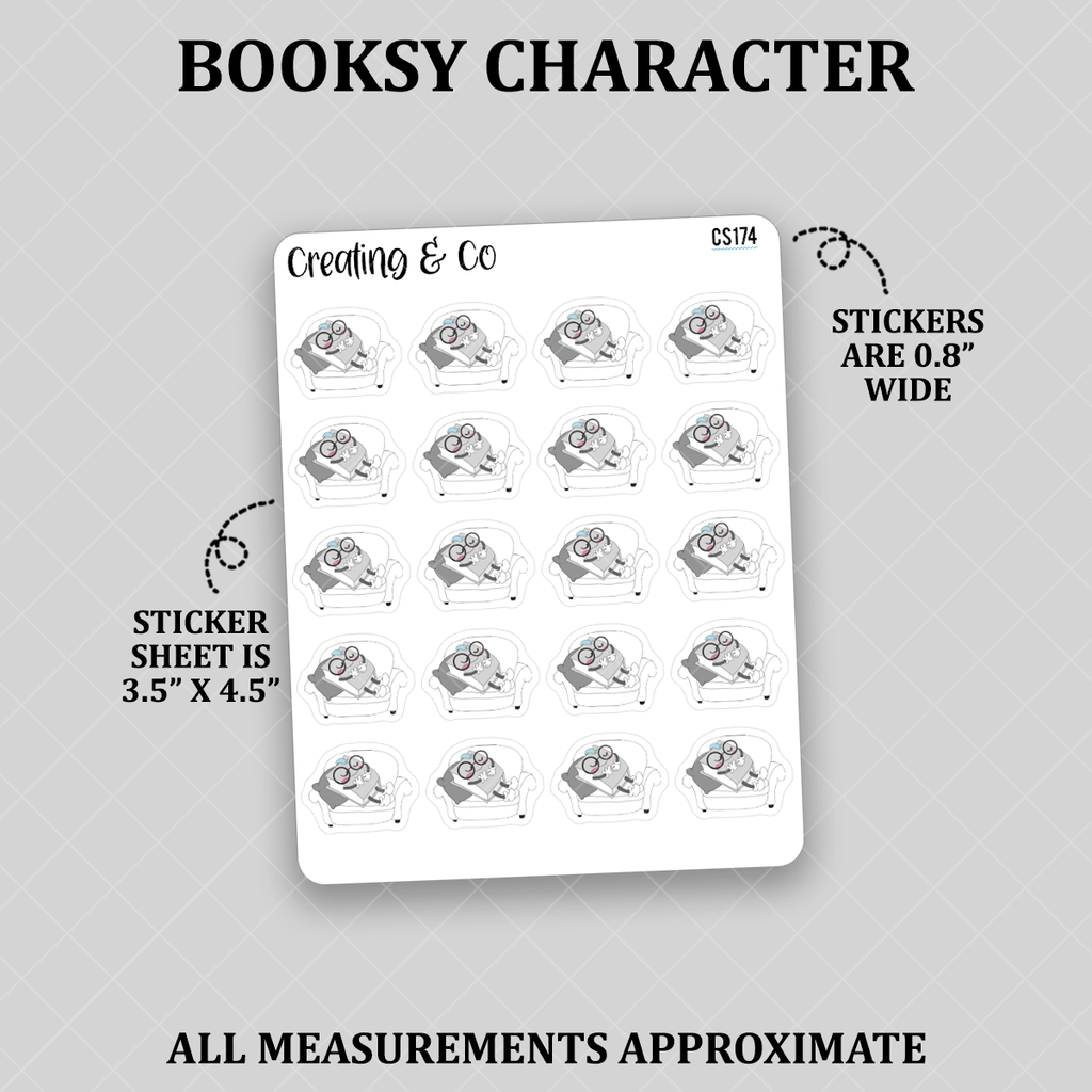 Couch Nap Booksy Character Functional Stickers - CS174