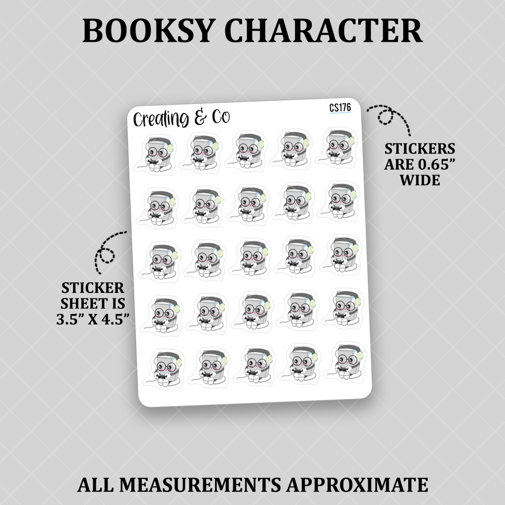 Video Game Booksy Character Functional Stickers - CS176