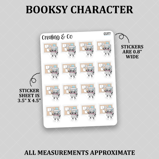 Presentation Booksy, Research Booksy Character Functional Stickers - CS177