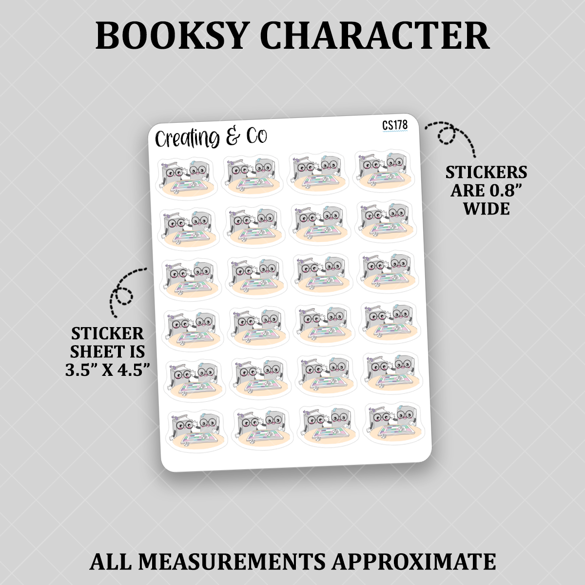 Board Game Booksy Character Functional Stickers - CS178
