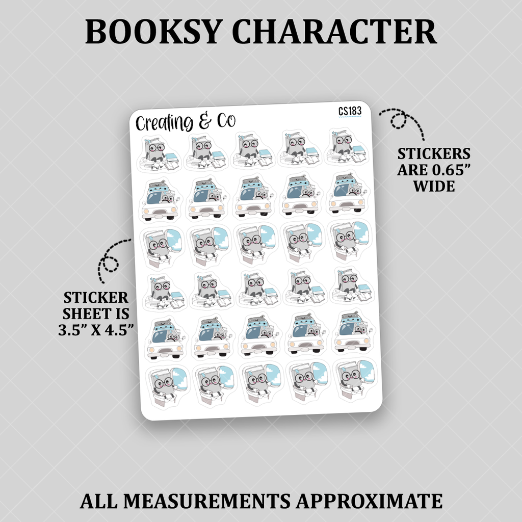 Travel Booksy Character Functional Stickers - CS183