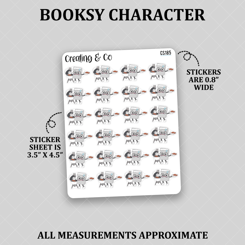 Grilling Booksy Character Functional Stickers - CS185