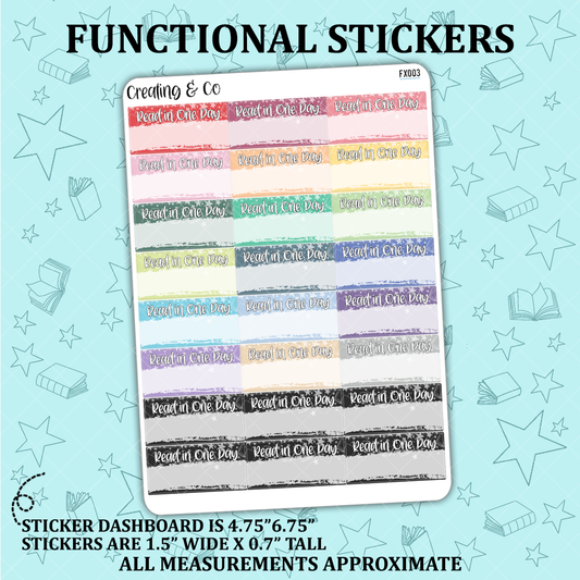 Read in One Day Reading Functional Sticker Sheet - FX003
