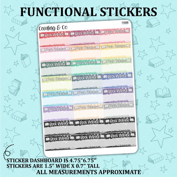 Book Release Reading Functional Sticker Sheet - FX006