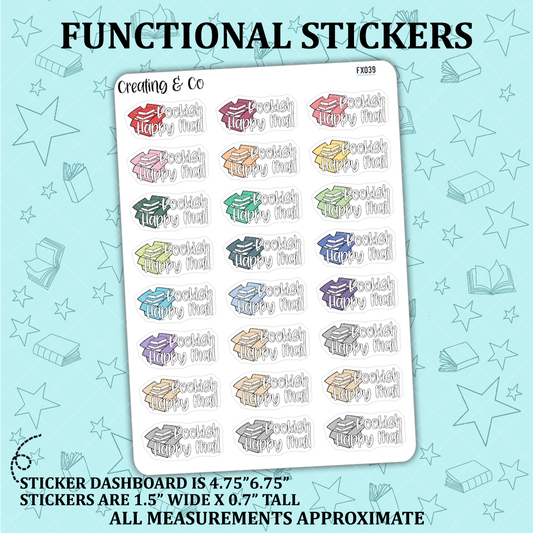 Bookish Happy Mail Reading Functional Sticker Sheet - FX039