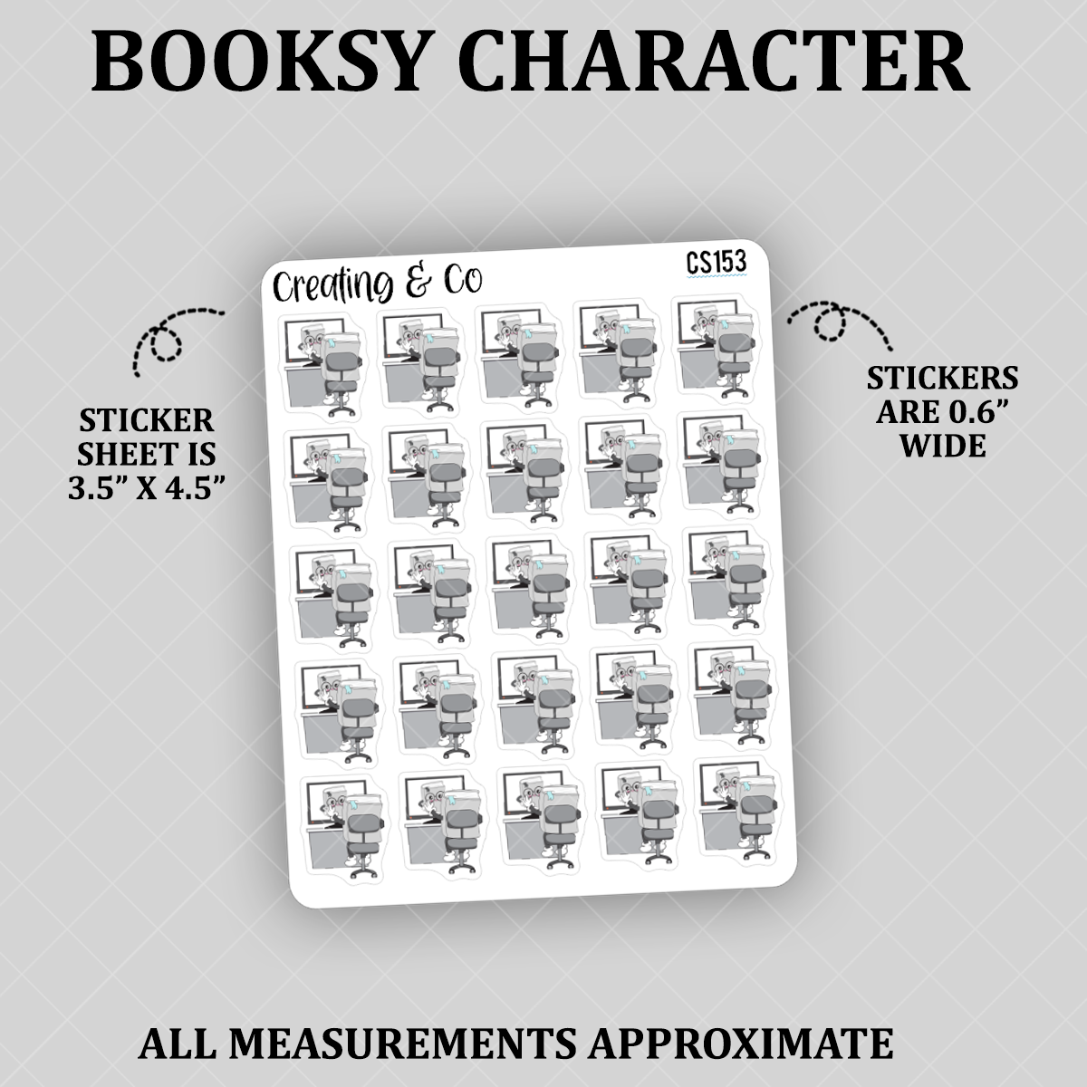 Video Call Booksy Character Functional Stickers - CS153