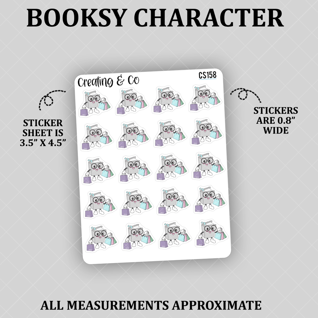 Shopping Booksy Character Functional Stickers - CS158