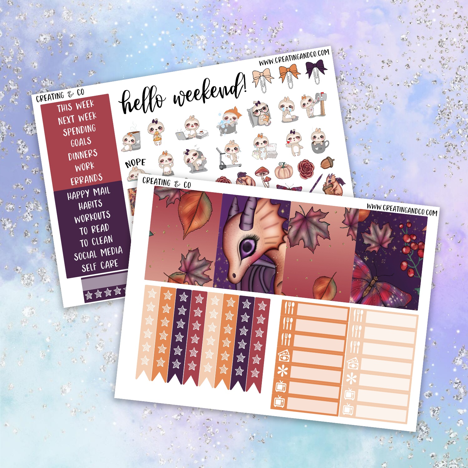 Weekend Vibes // Standard Vertical & Happy Planner Weekly Sticker